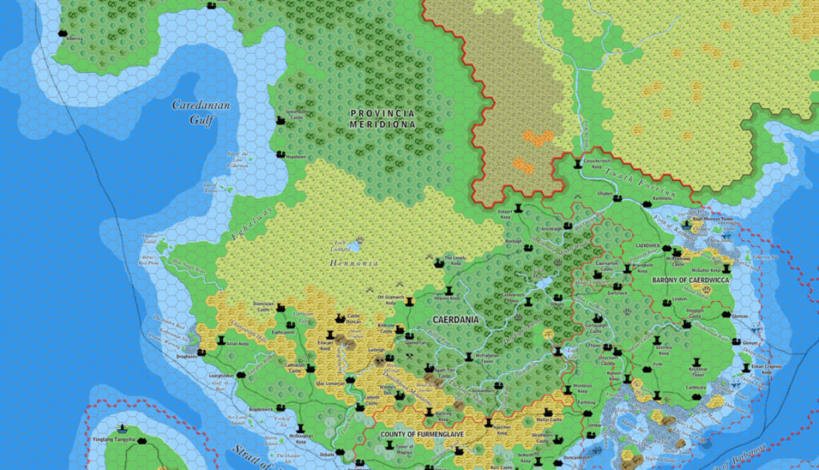 Caerdania and Meridiona, 8 miles per hex by Jose Ignacio Ramos Lomelin, October 2017 (version 1)