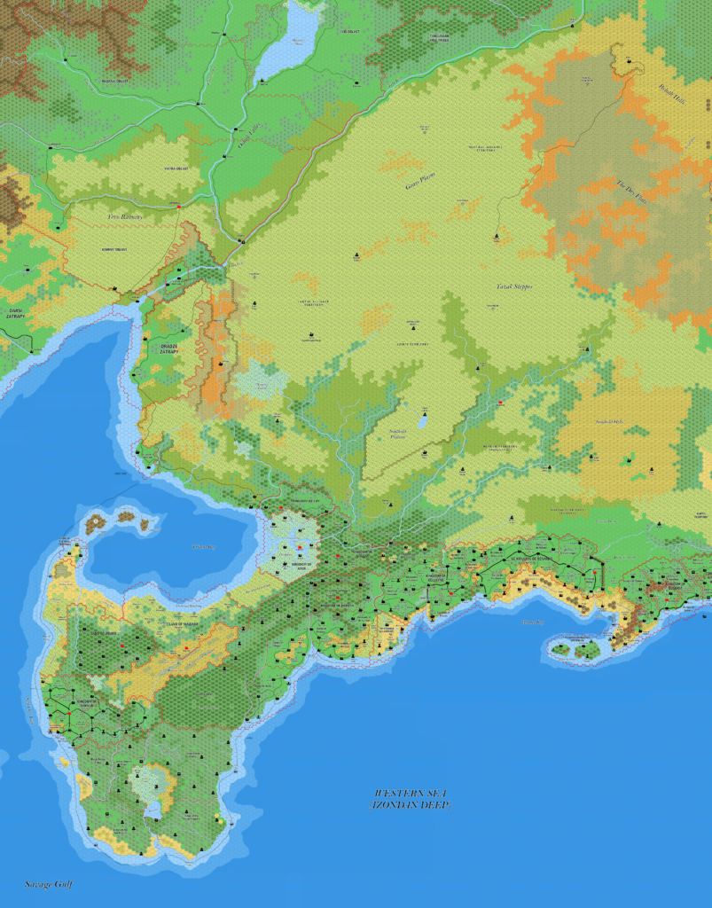 The Dravish Steppes, 8 miles per hex by Jose Ignacio Ramos Lomelin, September 2017