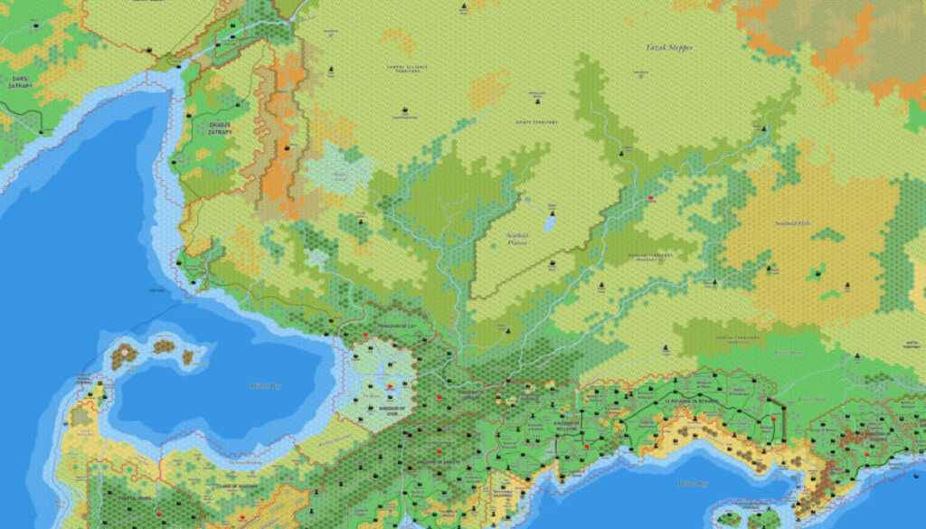 The Dravish Steppes, 8 miles per hex by Jose Ignacio Ramos Lomelin, September 2017
