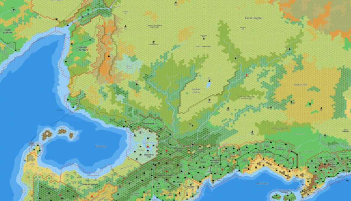 The Dravish Steppes, 8 miles per hex by Jose Ignacio Ramos Lomelin, September 2017