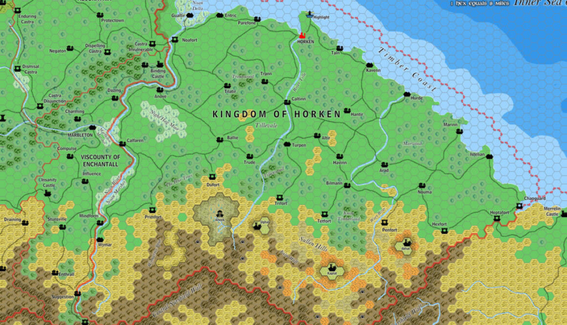 The Kingdom of Horken, 8 miles per hex by Jose Ignacio Ramos Lomelin, July 2017
