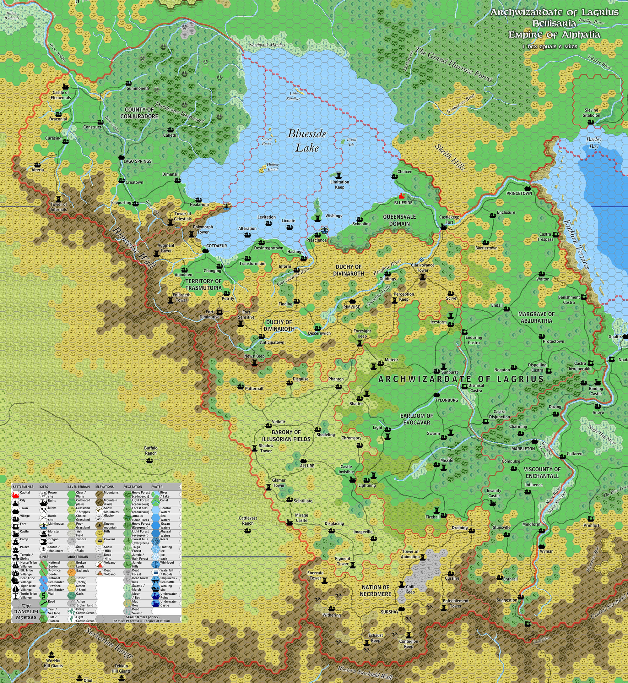 The Archwizardate of Lagrius, 8 miles per hex by Jose Ignacio Ramos Lomelin, July 2017