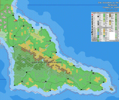 The Kingdom of Meriander, 8 miles per hex by Jose Ignacio Ramos Lomelin, July 2017 (version 2)