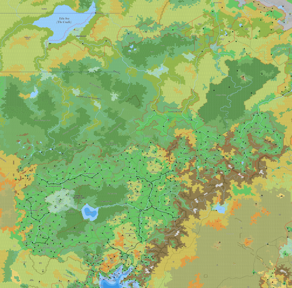 The Midlands, 8 miles per hex by Jose Ignacio Ramos Lomelin, July 2017