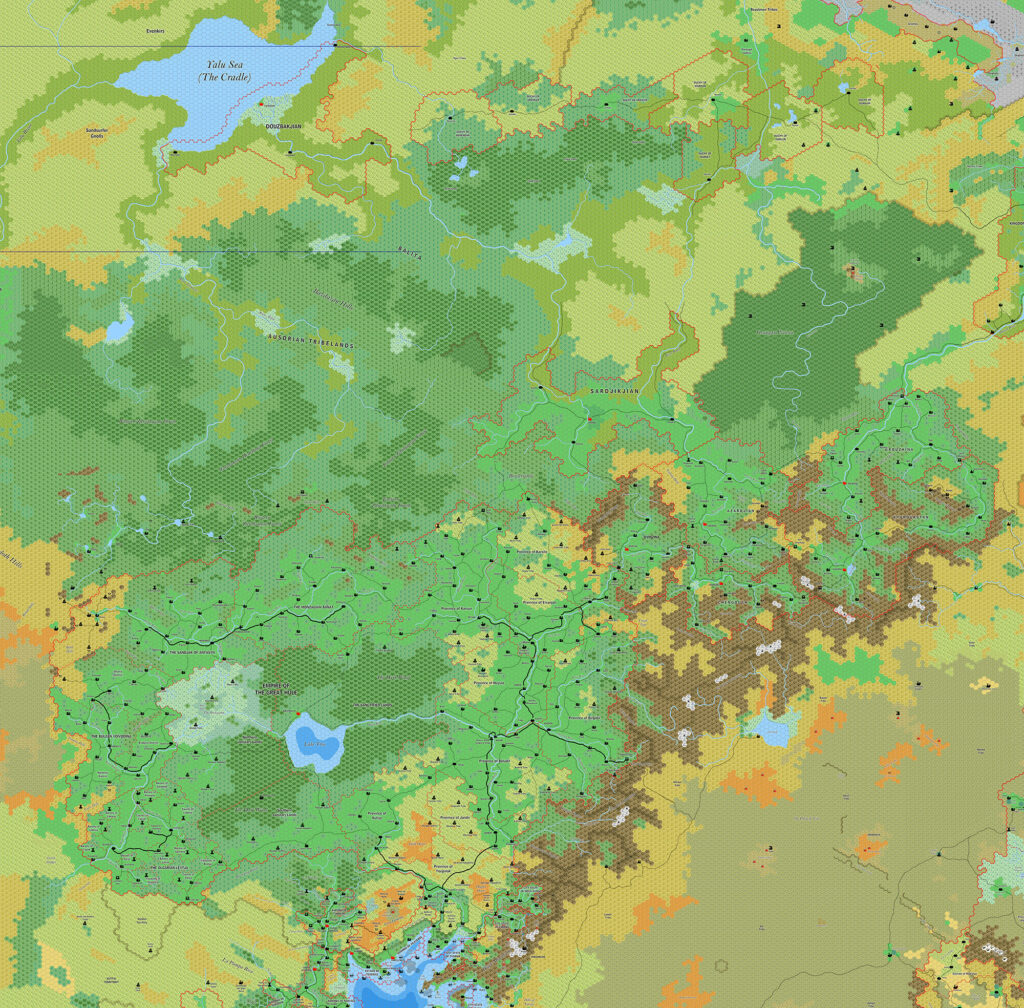The Midlands, 8 miles per hex by Jose Ignacio Ramos Lomelin, July 2017
