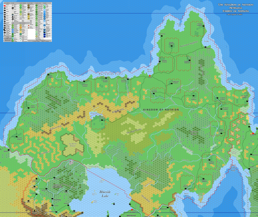 The Kingdom of Notrion, 8 miles per hex by Jose Ignacio Ramos Lomelin, July 2017