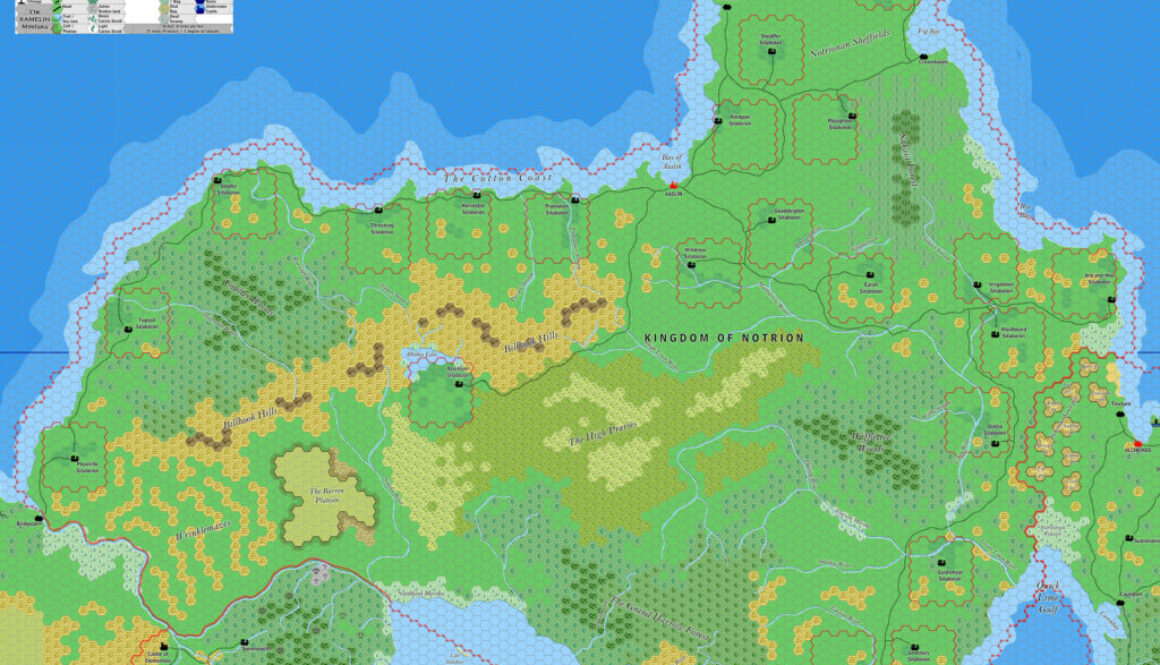 The Kingdom of Notrion, 8 miles per hex by Jose Ignacio Ramos Lomelin, July 2017