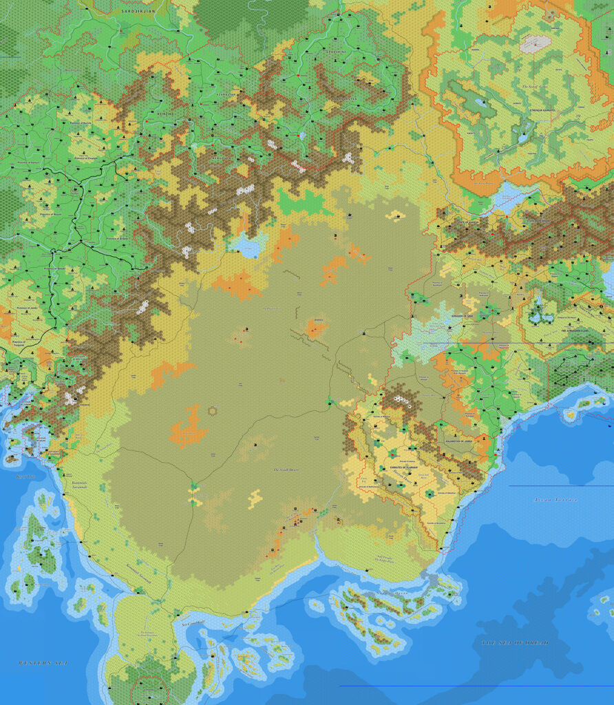 The Sindh Desert, 8 miles per hex by Jose Ignacio Ramos Lomelin, October 2017 (version 2)