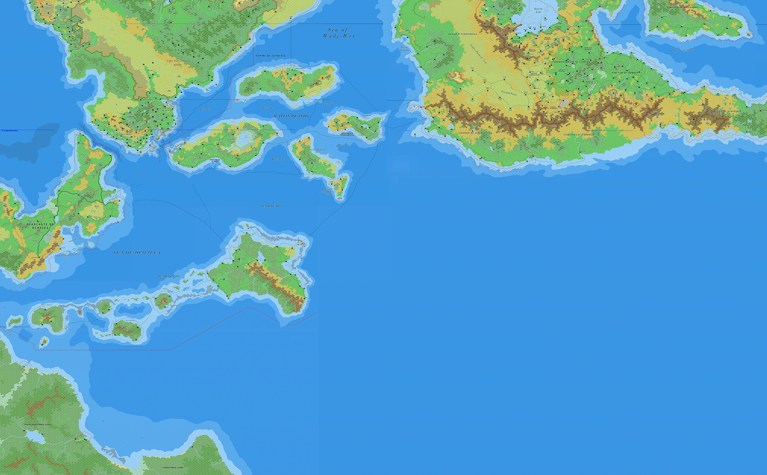 The South Sea, 8 miles per hex by Jose Ignacio Ramos Lomelin, November 2017