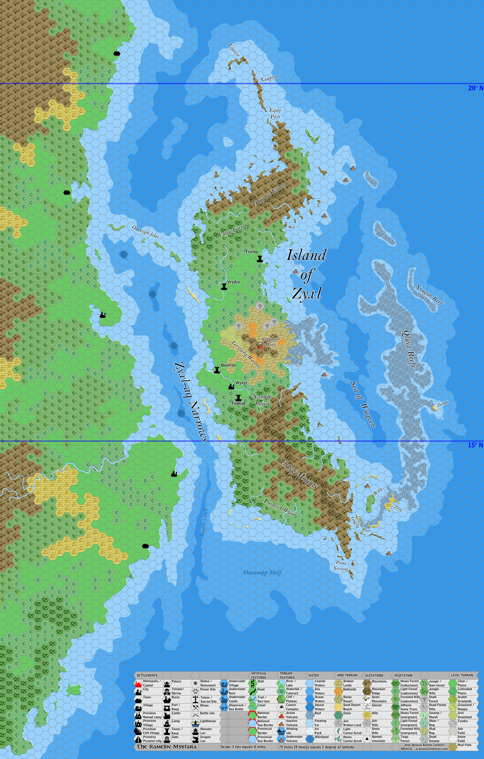 Zyxl, 8 miles per hex by Jose Ignacio Ramos Lomelin, September 2017