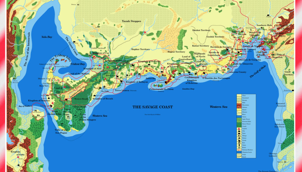 Replica of Savage Baronies’ poster map of the Savage Coast, February 2026