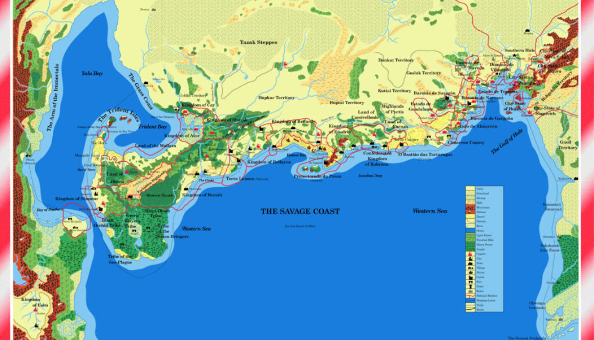 Replica of Savage Baronies’ poster map of the Savage Coast, February 2026