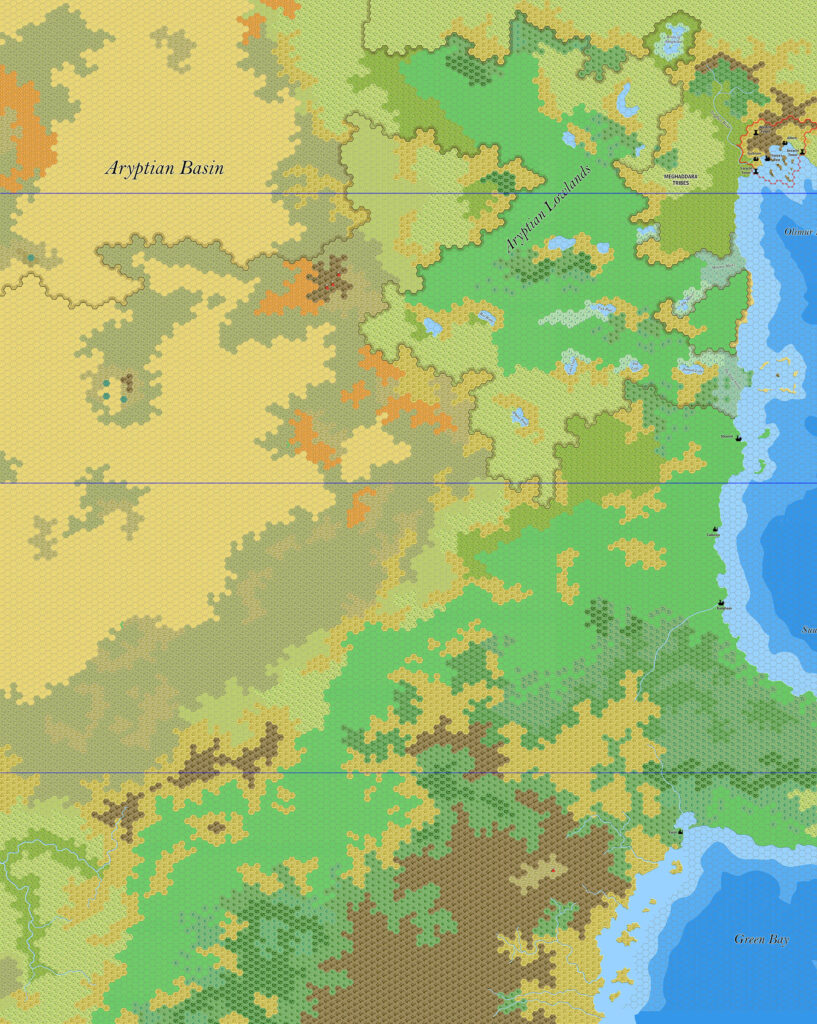The Aryptian Basin, 8 miles per hex by Jose Ignacio Ramos Lomelin, February 2018