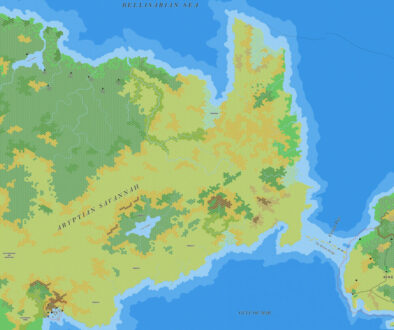 The Aryptian Peninsula, 8 miles per hex by Jose Ignacio Ramos Lomelin, November 2017
