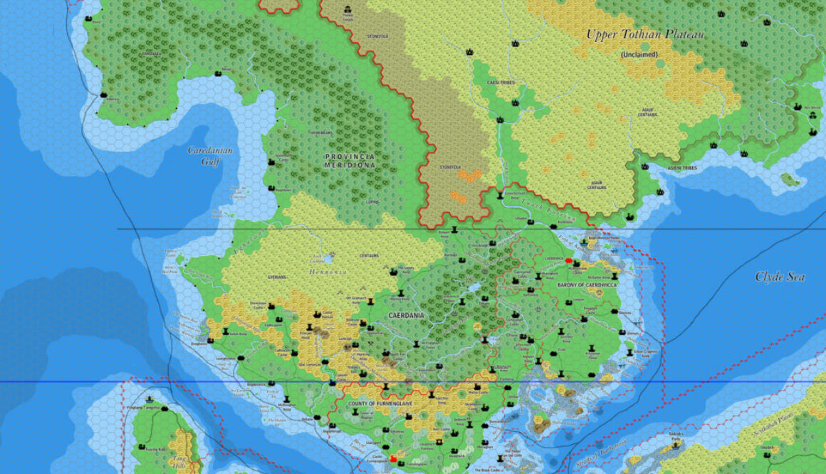 Caerdania and Meridiona, 8 miles per hex by Jose Ignacio Ramos Lomelin, March 2018 (version 2)