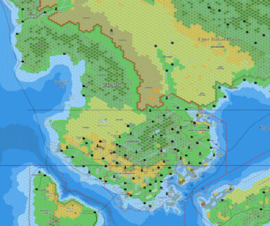 Caerdania and Meridiona, 8 miles per hex by Jose Ignacio Ramos Lomelin, March 2018 (version 2)