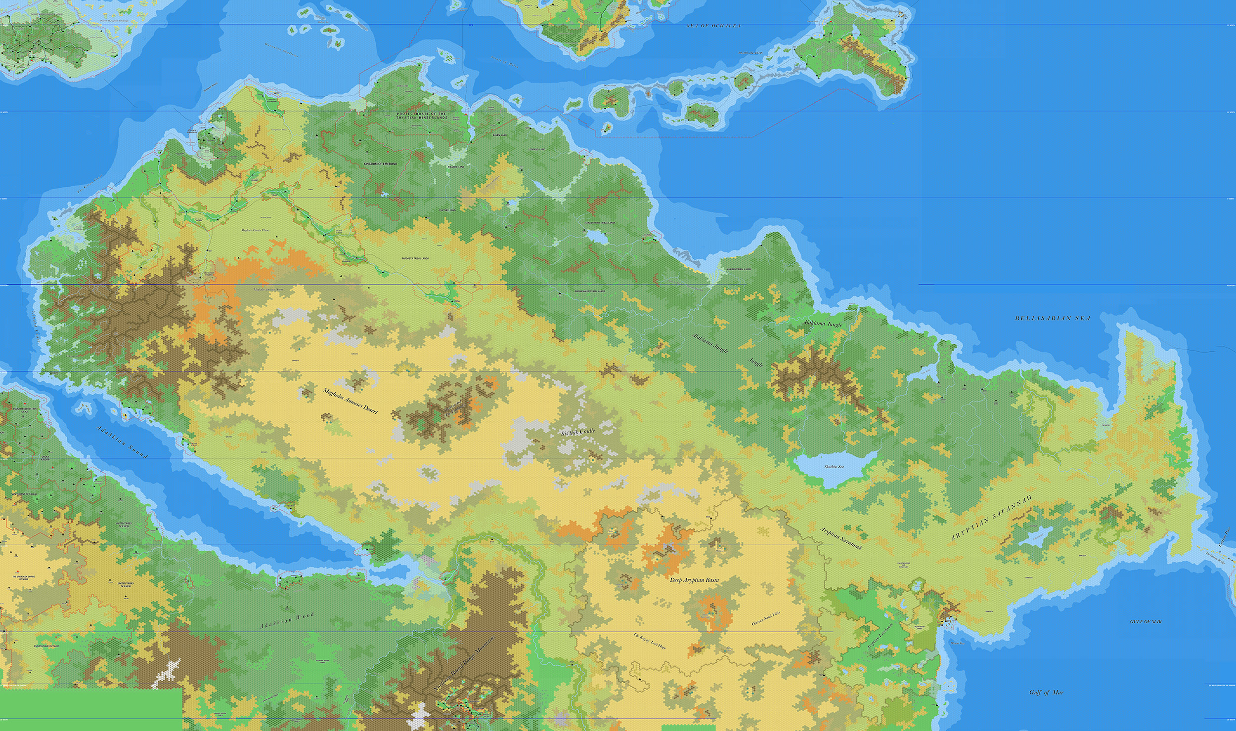 Fricana, 8 miles per hex by Jose Ignacio Ramos Lomelin, February 2018