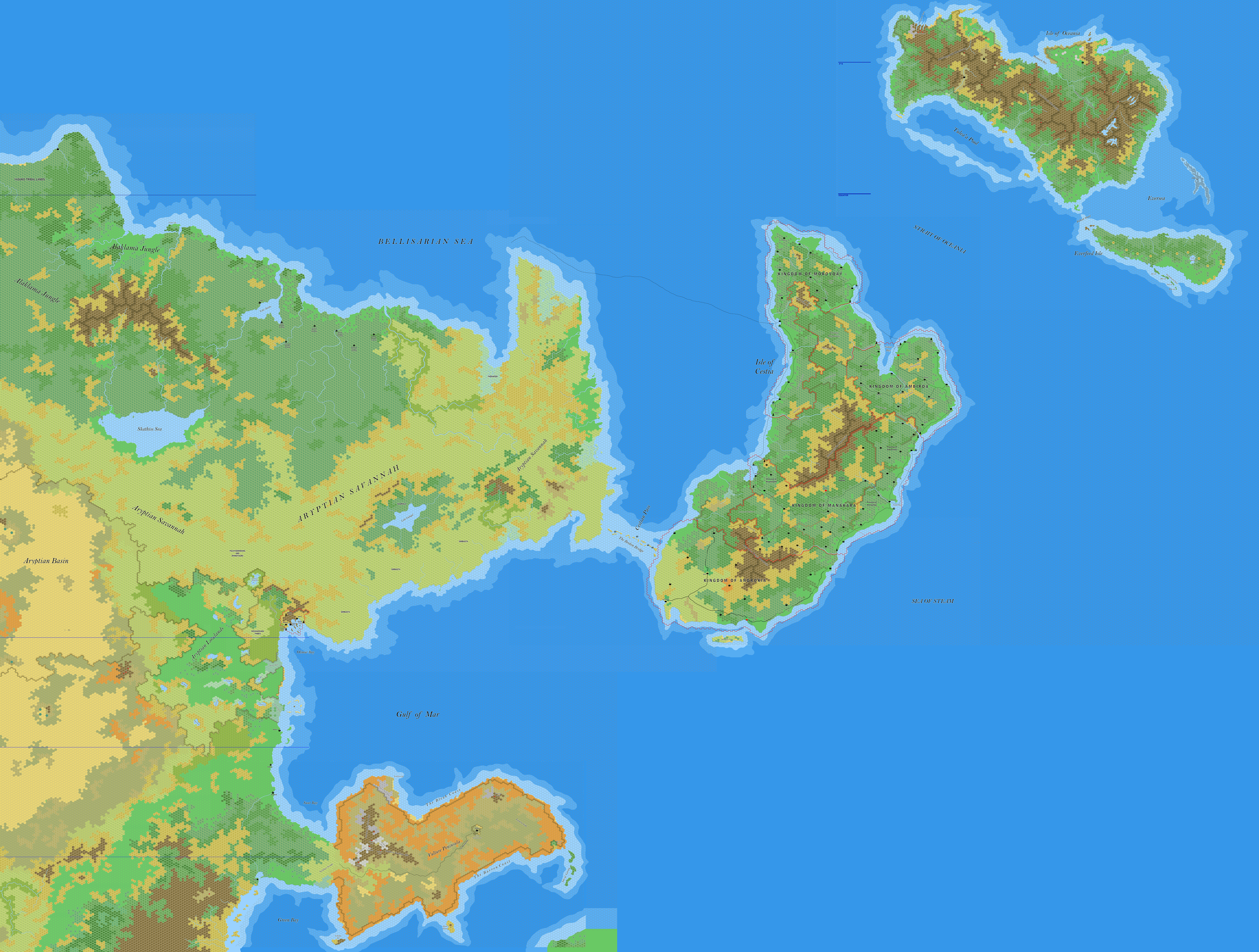 Northeastern Davania, 8 miles per hex by Jose Ignacio Ramos Lomelin, February 2018