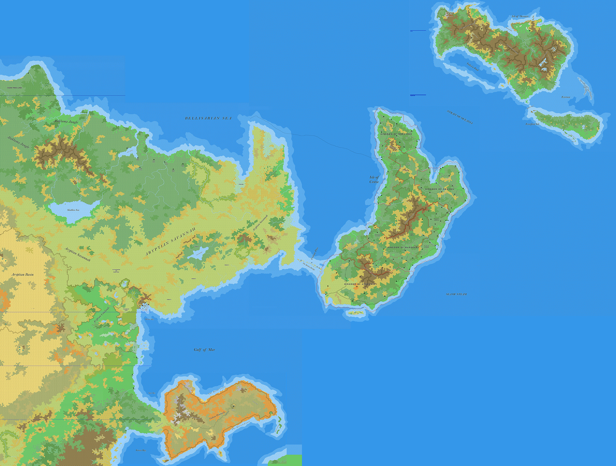 Northeastern Davania, 8 miles per hex by Jose Ignacio Ramos Lomelin, February 2018