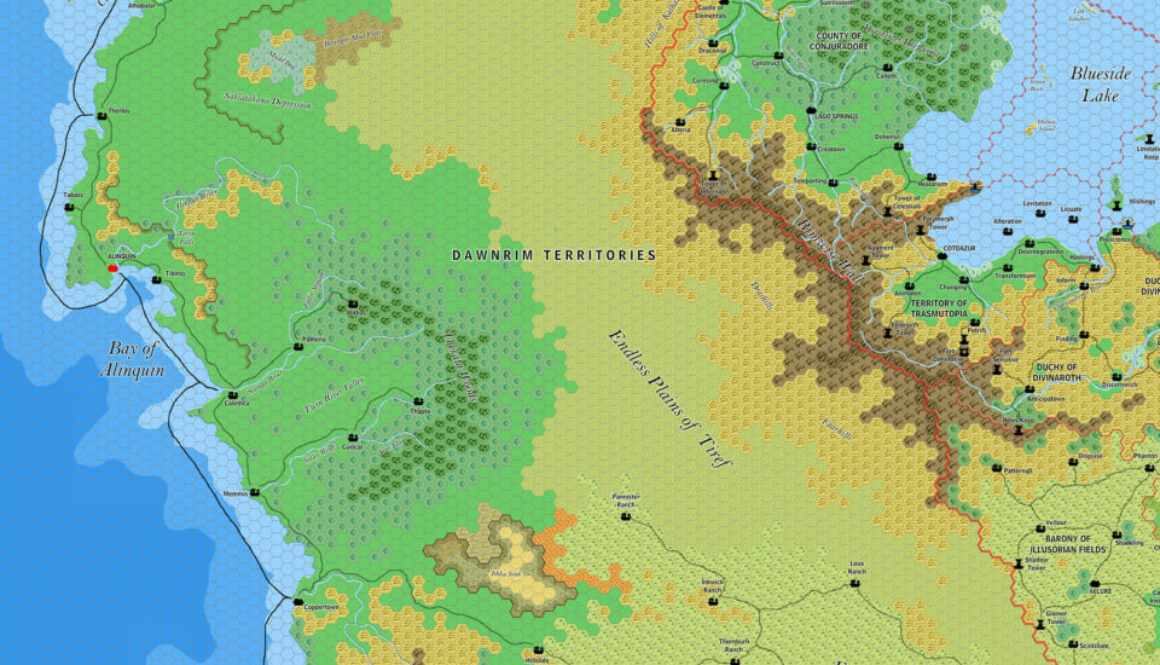 The Dawnrim Territories, 8 miles per hex by Jose Ignacio Ramos Lomelin, March 2018