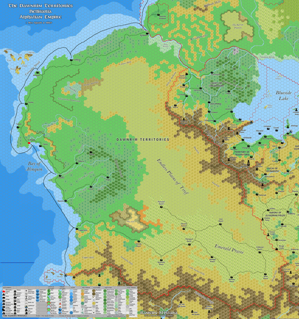 The Dawnrim Territories, 8 miles per hex by Jose Ignacio Ramos Lomelin, March 2018