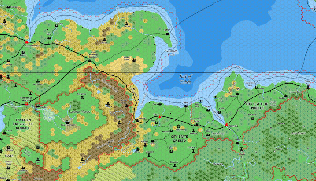 City States of Ekto and Trikelios, 8 miles per hex by Jose Ignacio Ramos Lomelin, March 2018 (version 2)