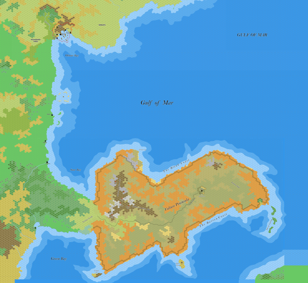 The Gulf of Mar, 8 miles per hex by Jose Ignacio Ramos Lomelin, November 2017
