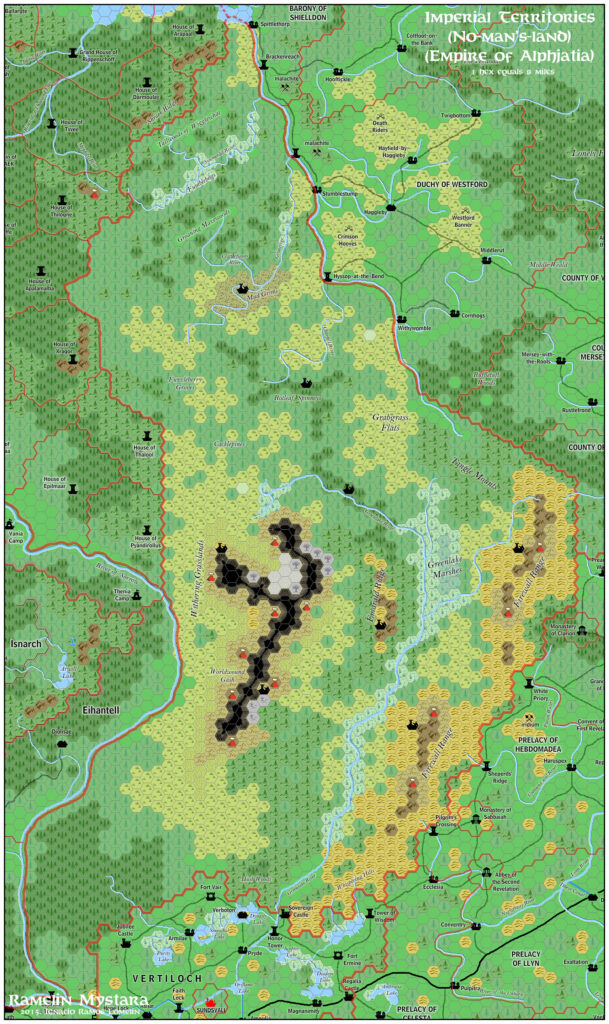 Imperial Territories, 8 miles per hex by Jose Ignacio Ramos Lomelin, March 2018 (version 2)