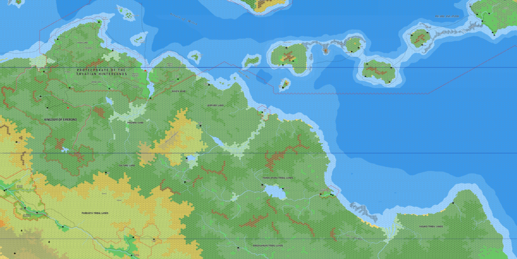 The Jungle Coast, 8 miles per hex by Jose Ignacio Ramos Lomelin, May 2017