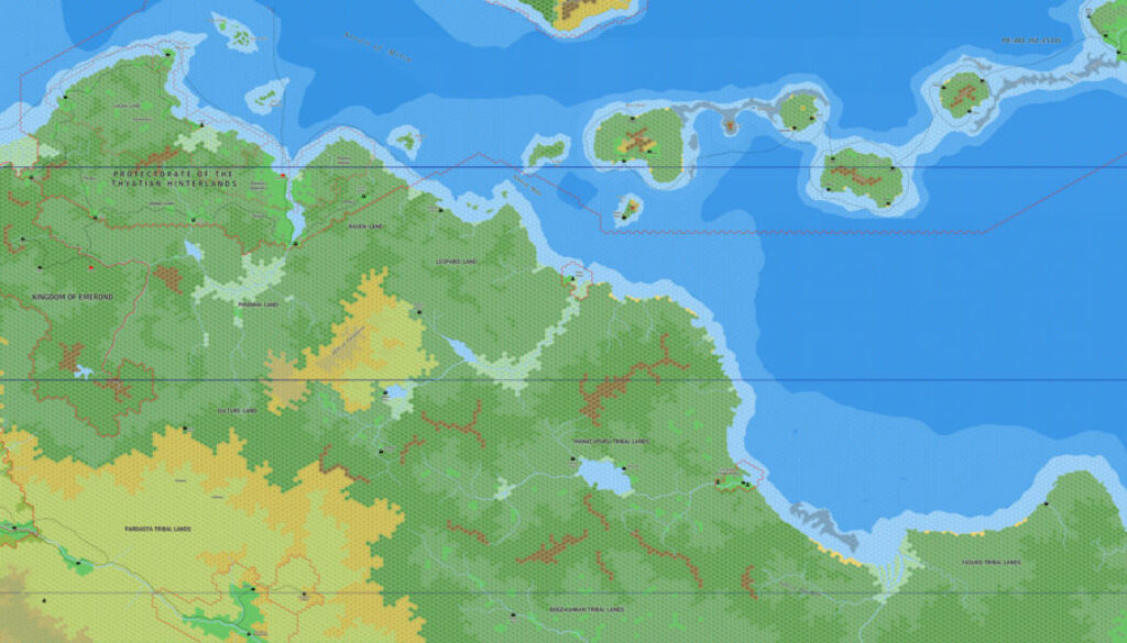 The Jungle Coast, 8 miles per hex by Jose Ignacio Ramos Lomelin, May 2017
