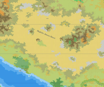 The Meghales Amosses Desert, 8 miles per hex by Jose Ignacio Ramos Lomelin, January 2018