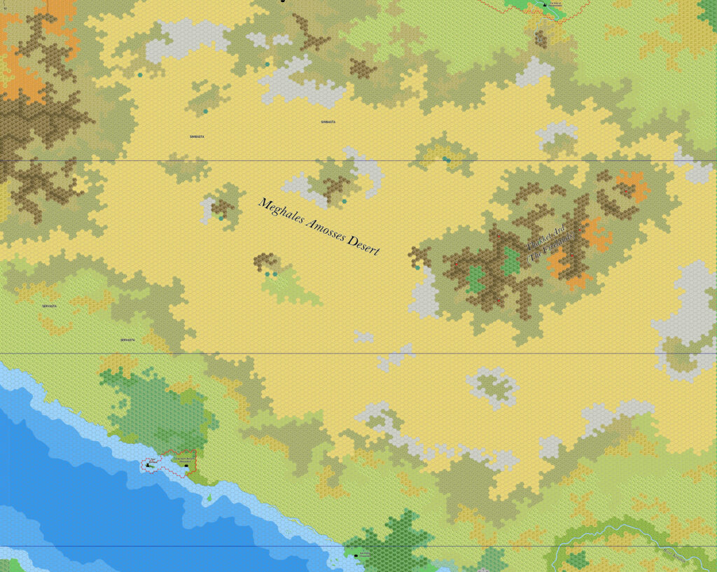 The Meghales Amosses Desert, 8 miles per hex by Jose Ignacio Ramos Lomelin, January 2018