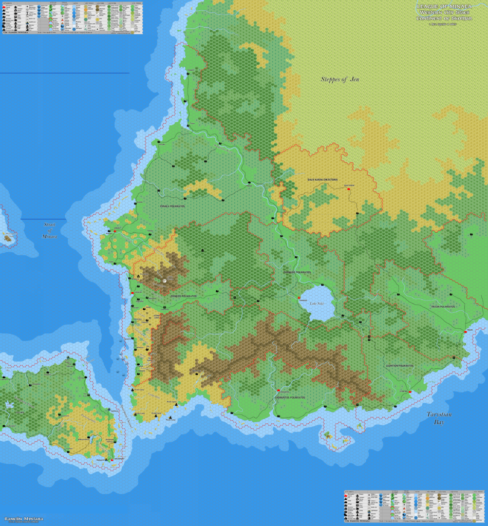 Western Minaea, 8 miles per hex by Jose Ignacio Ramos Lomelin, March 2018 (version 1)