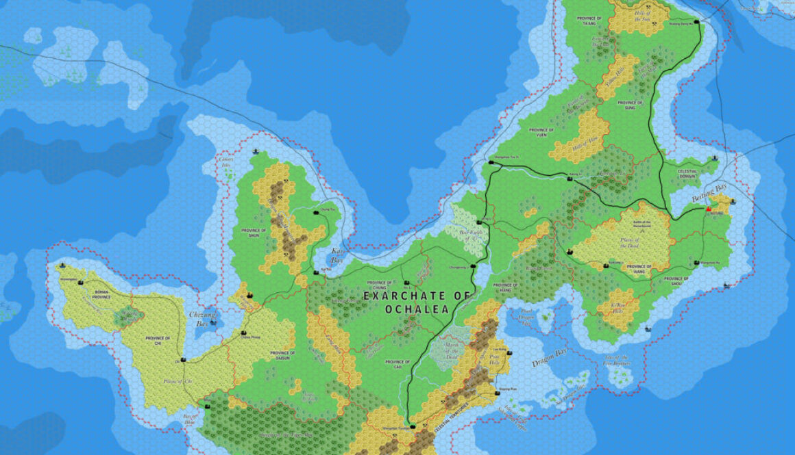 The Exarchate of Ochalea, 8 miles per hex by Jose Ignacio Ramos Lomelin, November 2017 (version 2)