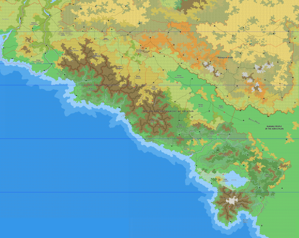 Pelatan, 8 miles per hex by Jose Ignacio Ramos Lomelin, February 2018