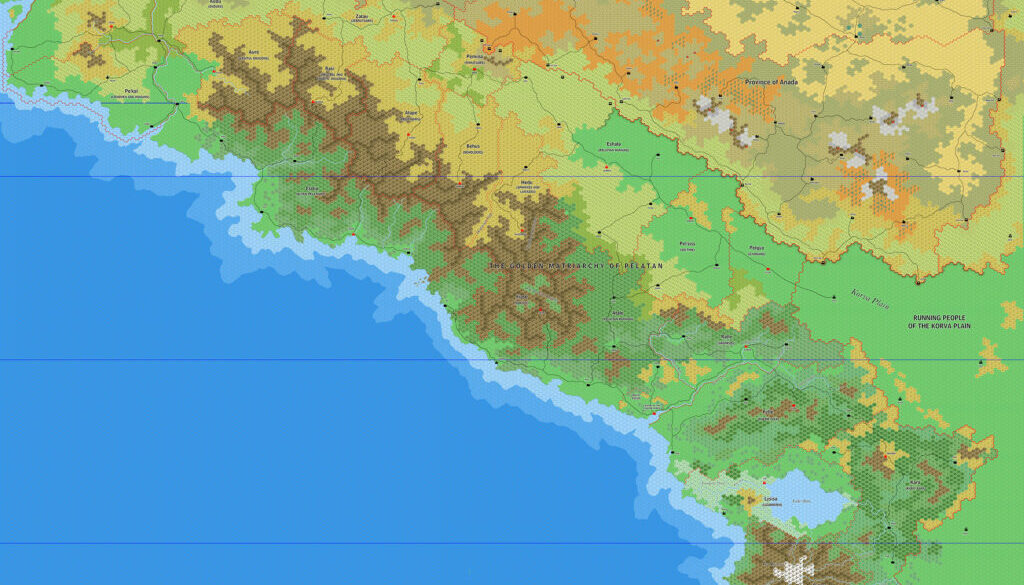 Pelatan, 8 miles per hex by Jose Ignacio Ramos Lomelin, February 2018