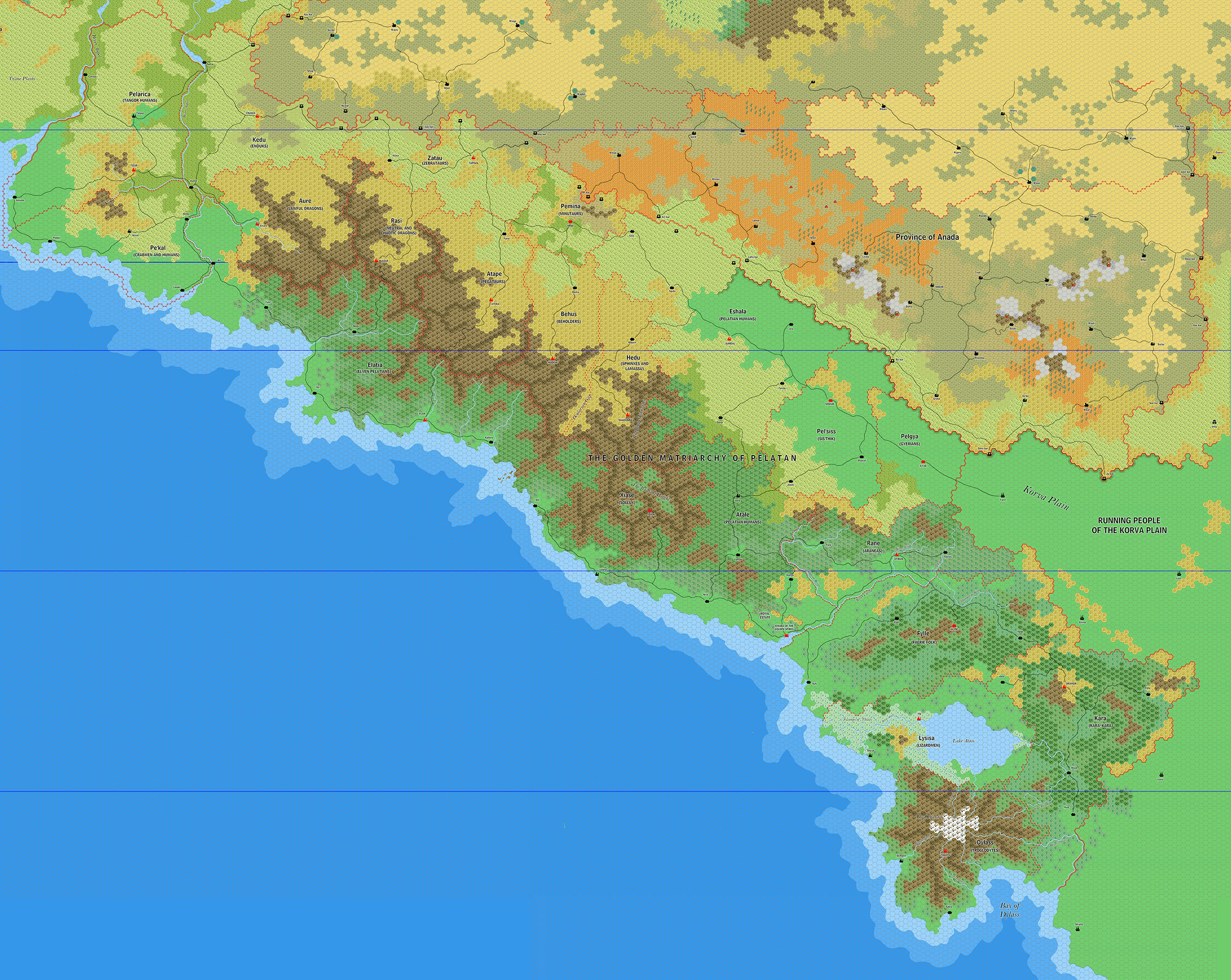 Pelatan, 8 miles per hex by Jose Ignacio Ramos Lomelin, February 2018