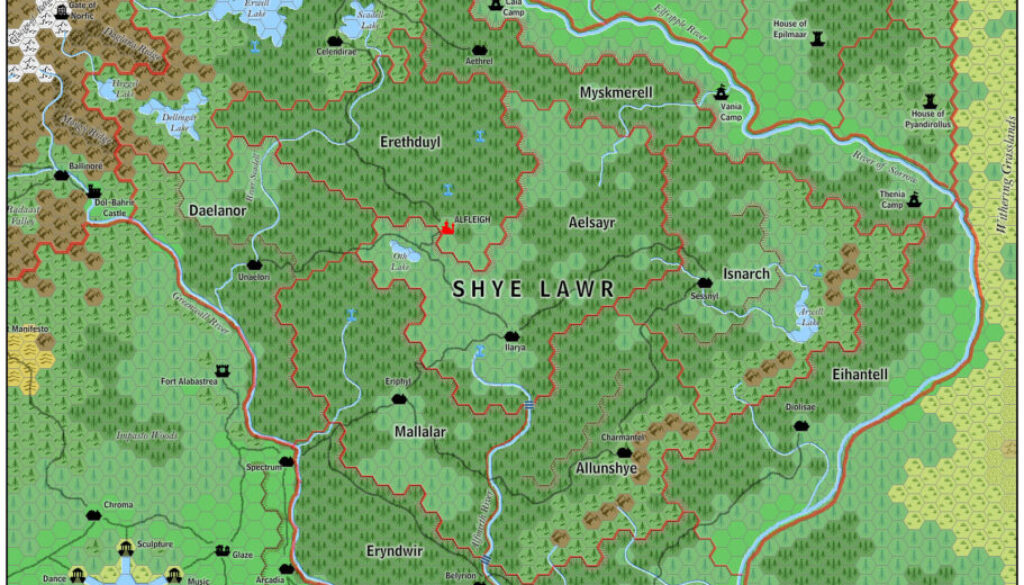 The Kingdom of Shiye-Lawr, 8 miles per hex by Jose Ignacio Ramos Lomelin, March 2018