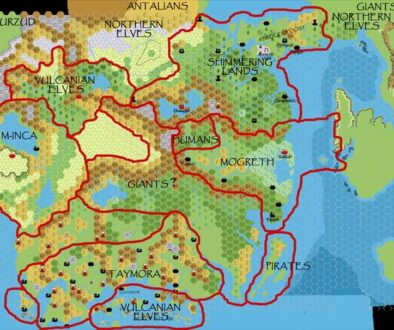 Known World 2300 BC, 24 miles per hex Borders, by John Calvin, April 2009