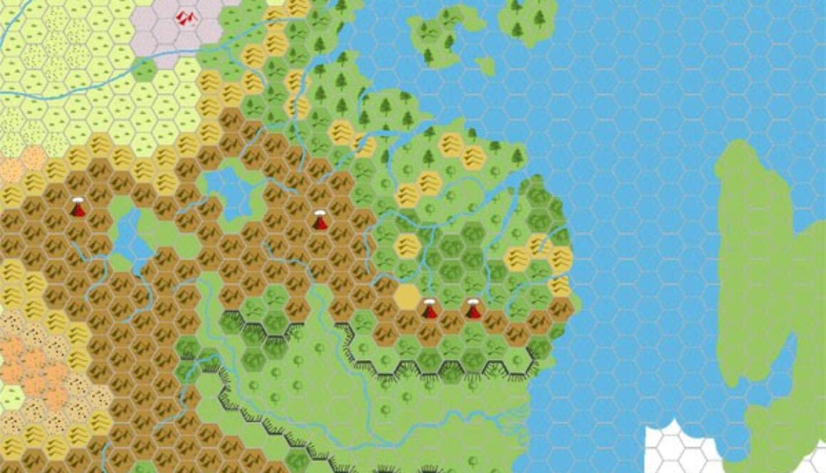 Moadreg 1000 BC, 24 miles per hex, by John Calvin, February 2009