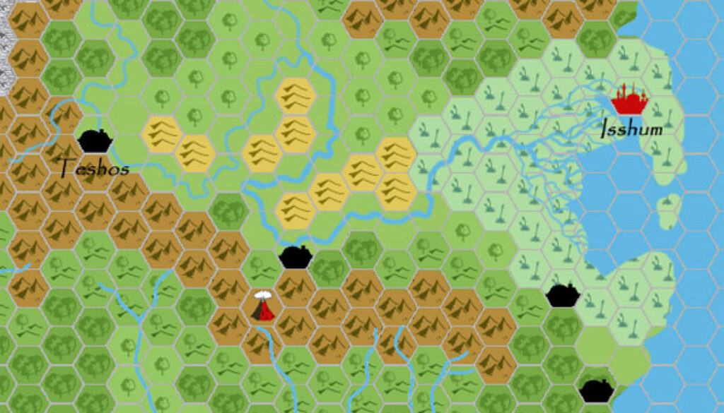 Mogreth 2300 BC, 24 miles per hex, by John Calvin, March 2009