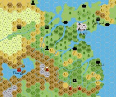 Shimmering Lands 2300 BC, 24 miles per hex, by John Calvin, March 2009
