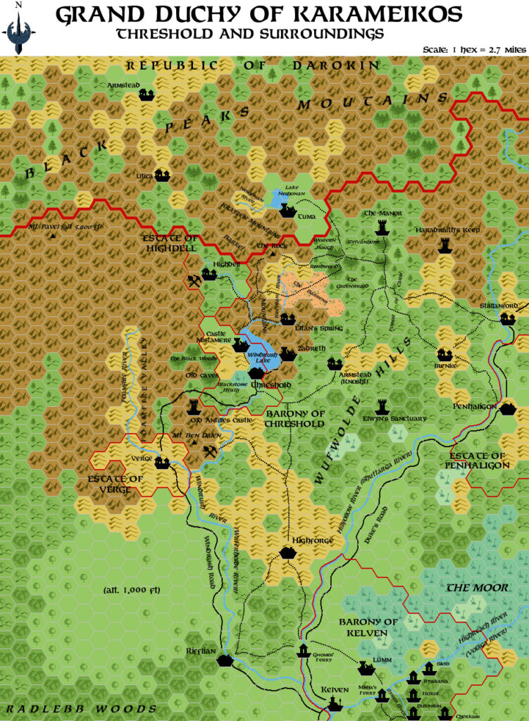 Threshold Area (PC Version), 2.7 miles per hex, by John Calvin, September 2008