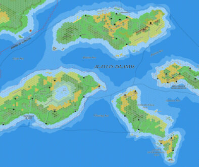 Alatian Islands, 8 miles per hex by Jose Ignacio Ramos Lomelin, August 2018 (version 3)