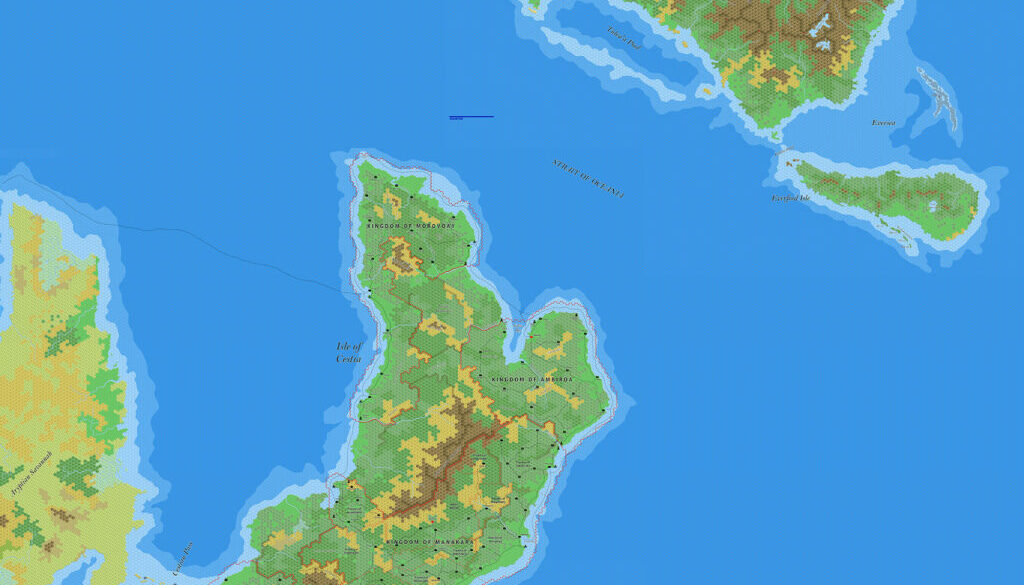 Cestia, Oceania and Everfeed, 8 miles per hex by Jose Ignacio Ramos Lomelin, October 2018