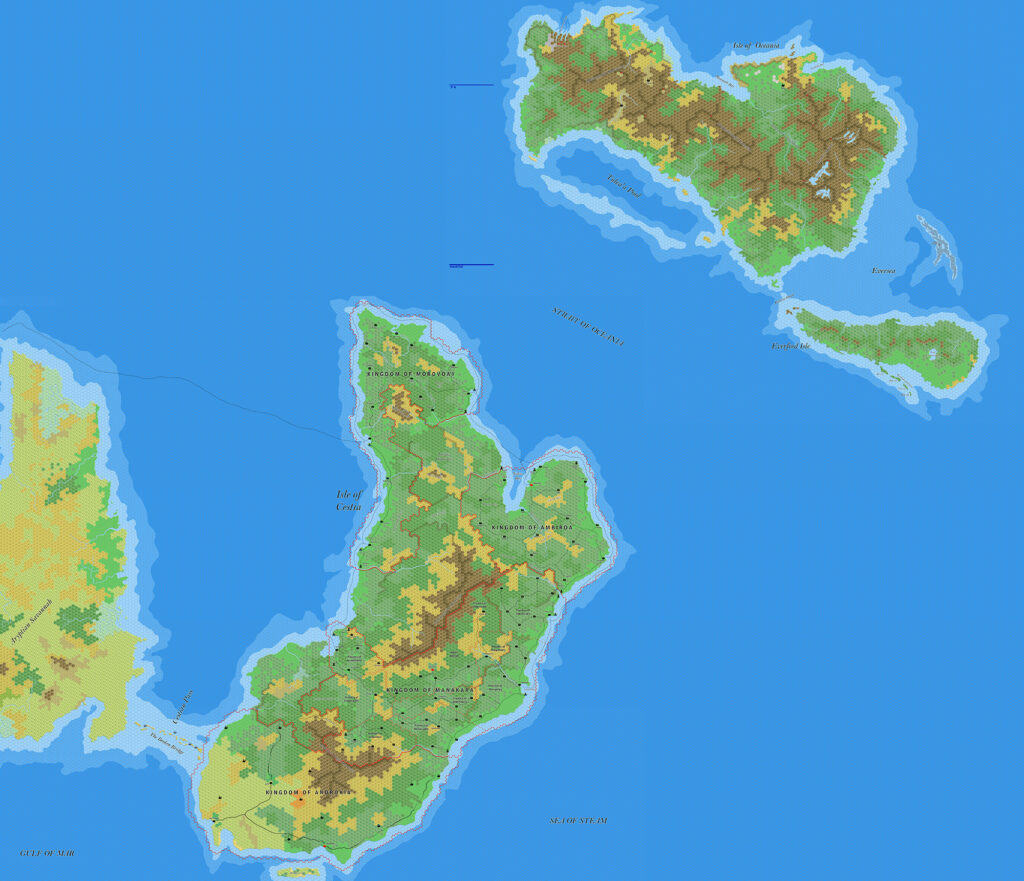 Cestia, Oceania and Everfeed, 8 miles per hex by Jose Ignacio Ramos Lomelin, October 2018