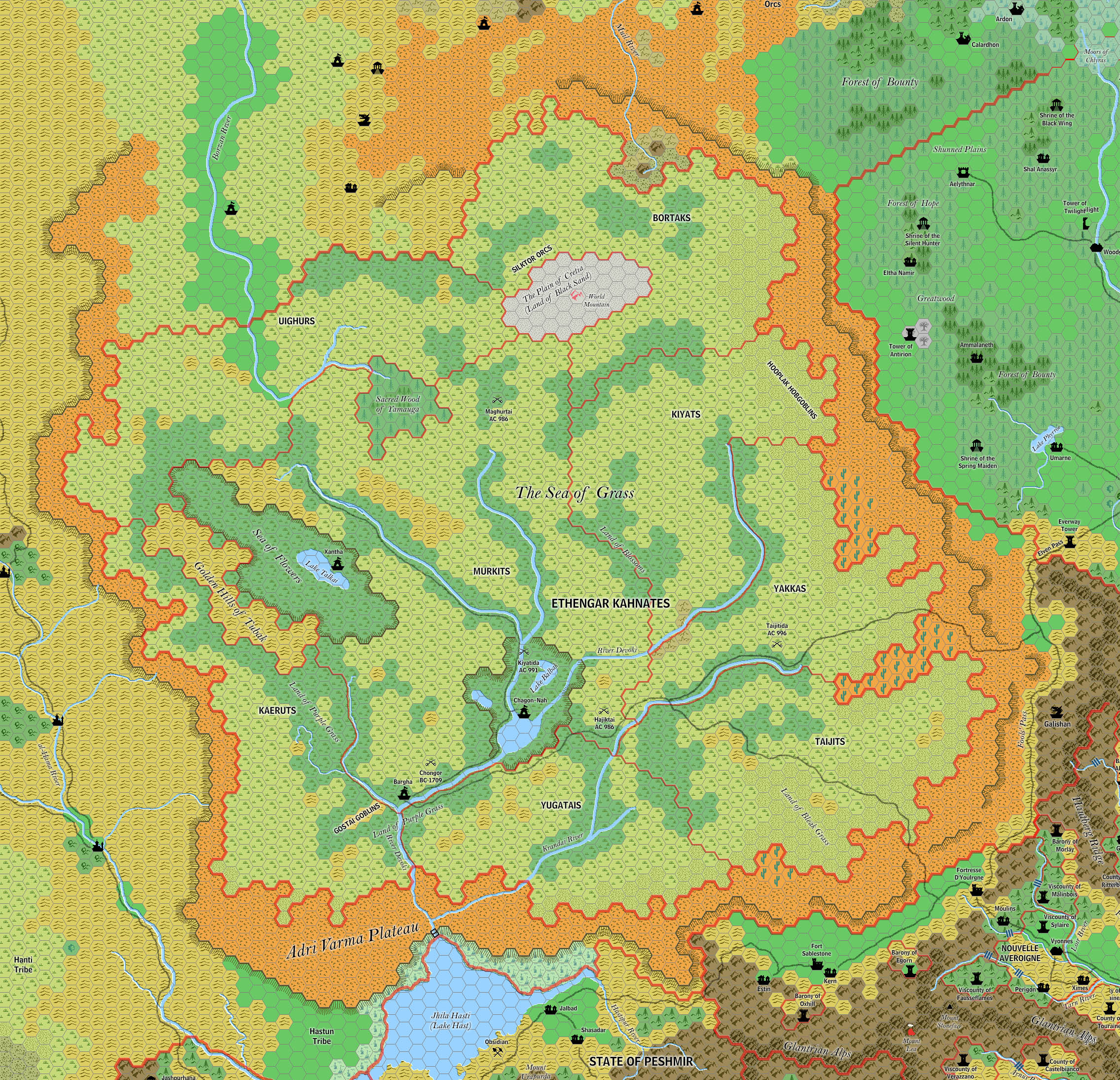 The Ethengar Khanates, 8 miles per hex by Jose Ignacio Ramos Lomelin, January 2019 (version 2)
