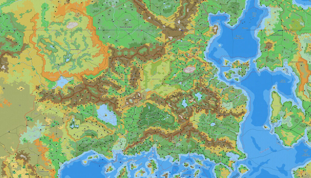 The Known World, 8 miles per hex by Jose Ignacio Ramos Lomelin, January 2019 (version 2)