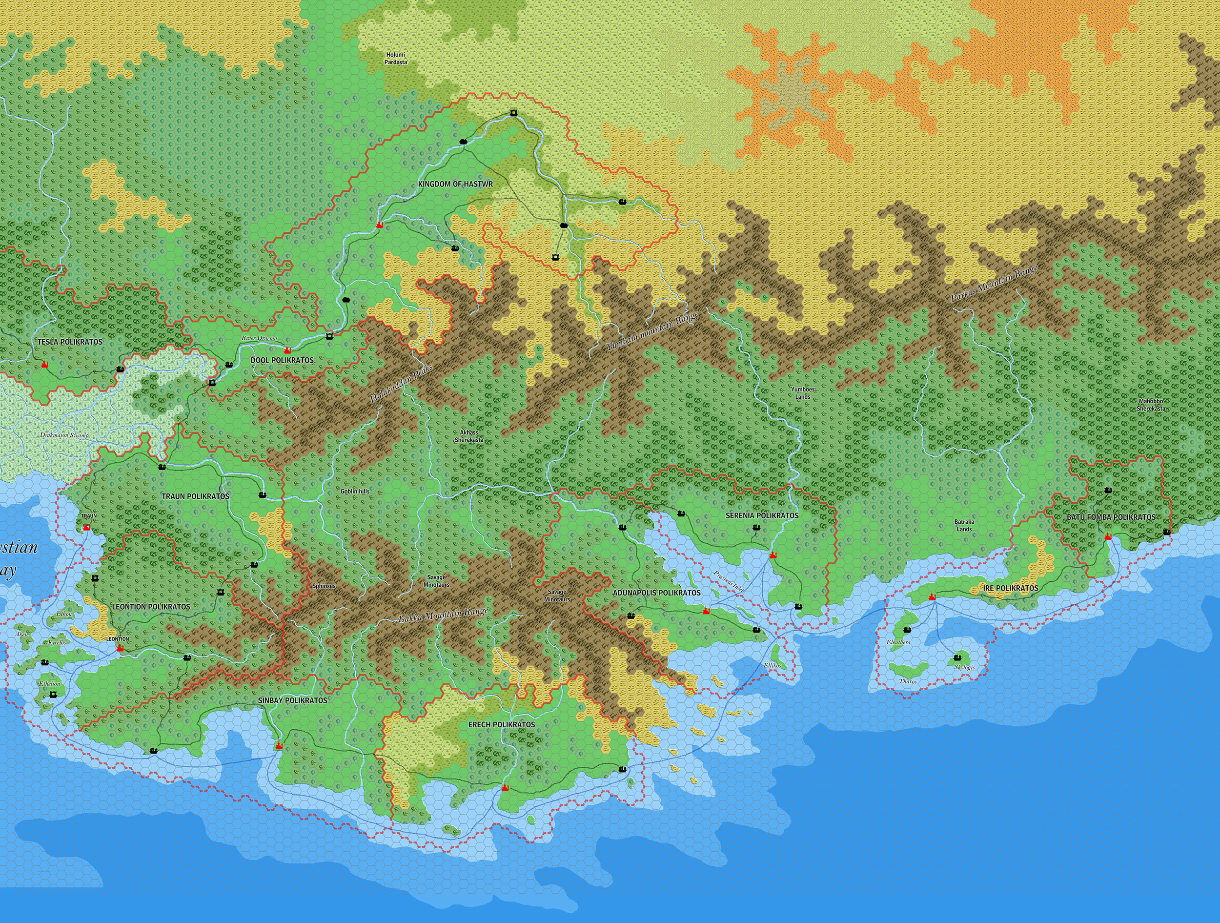 Eastern Minaea, 8 miles per hex by Jose Ignacio Ramos Lomelin, July 2019