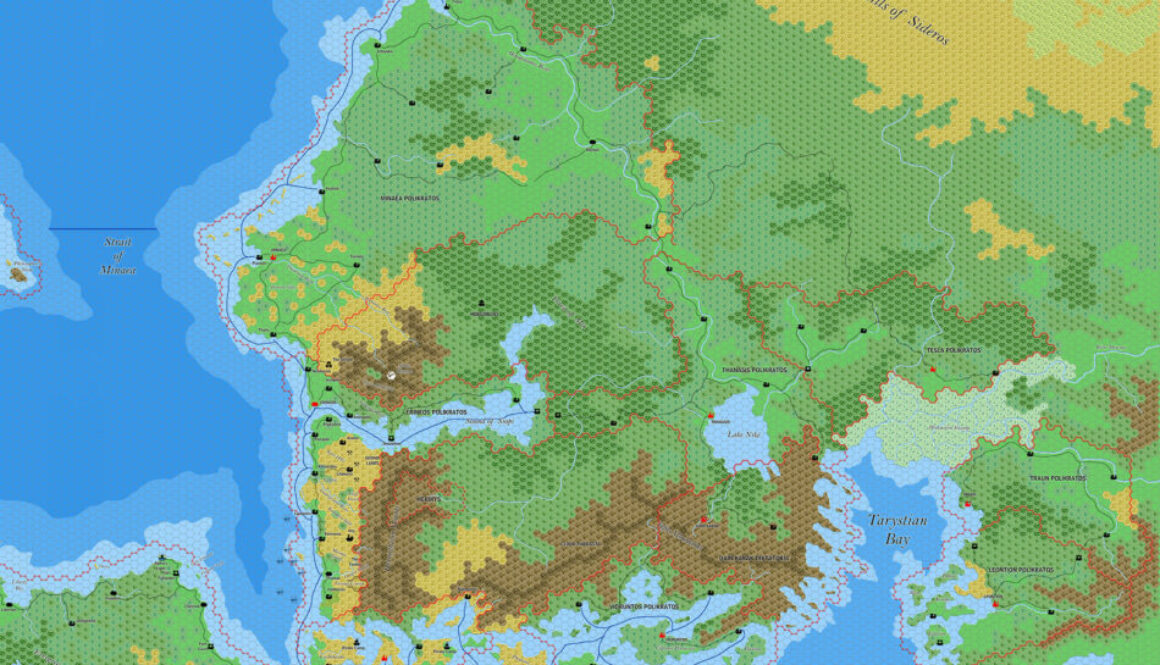 Western Minaea, 8 miles per hex by Jose Ignacio Ramos Lomelin, July 2019 (version 2)